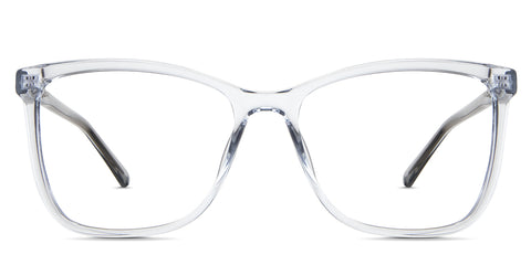 Yassi eyeglasses in the frost variant - it's a transparent full-rimmed frame in color bluish-gray.