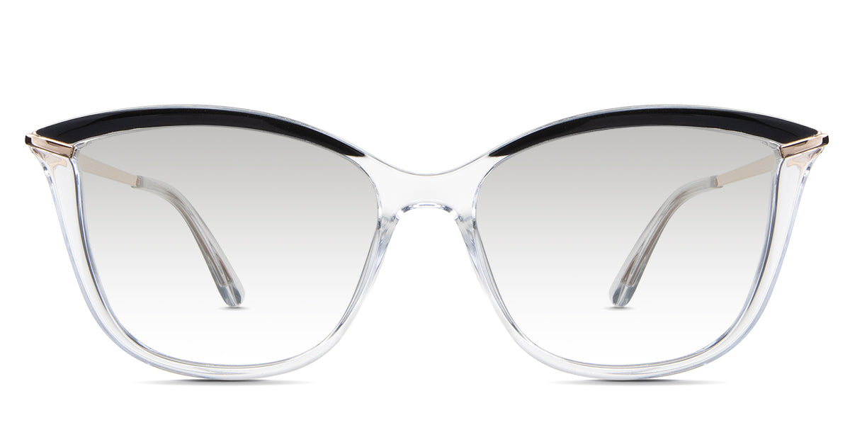 Yuki black tinted Gradient in the Carrara variant - it's a cat-eye shape frame with a narrow nose bridge and a slim temple arm.