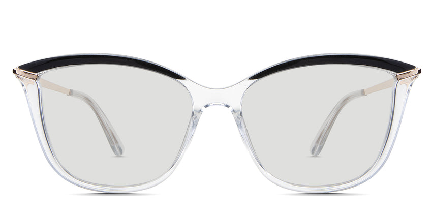 Yuki black tinted Standard Solid in the Carrara variant - it's a cat-eye shape frame with a narrow nose bridge and a slim temple arm.