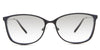 Yvonne black tinted Gradient glasses in the Crow variant - is a metal frame with a narrow-width nose bridge and a combination of metal arm and acetate temple tips.