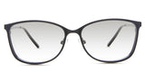 Yvonne black tinted Gradient glasses in the Crow variant - is a metal frame with a narrow-width nose bridge and a combination of metal arm and acetate temple tips.