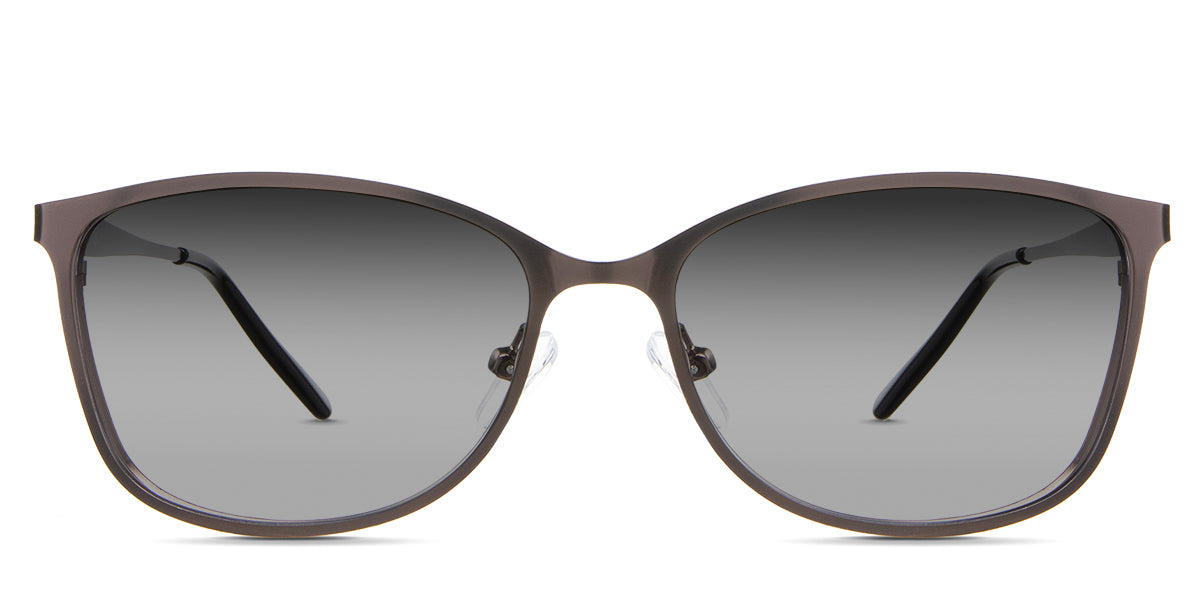 Yvonne black tinted Gradient sunglasses in the Moose variant - are full-rimmed frames with a U-shaped nose bridge and slim arms.