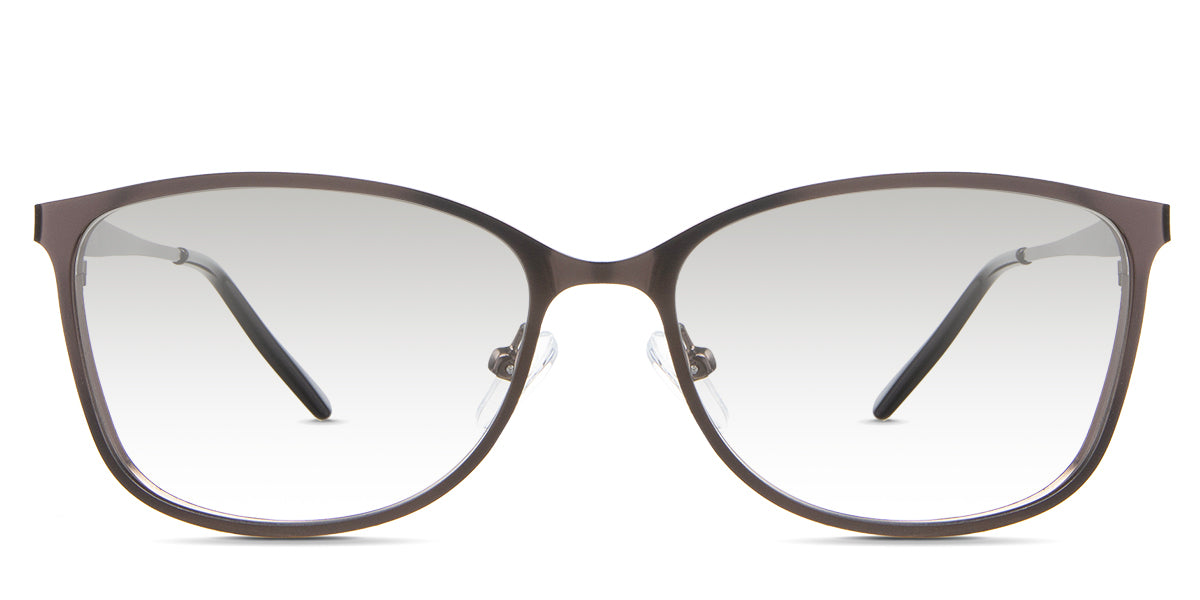 Yvonne black tinted Gradient glasses in the Moose variant - are full-rimmed frames with a U-shaped nose bridge and slim arms.