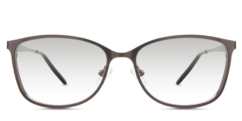 Yvonne black tinted Gradient glasses in the Moose variant - are full-rimmed frames with a U-shaped nose bridge and slim arms.