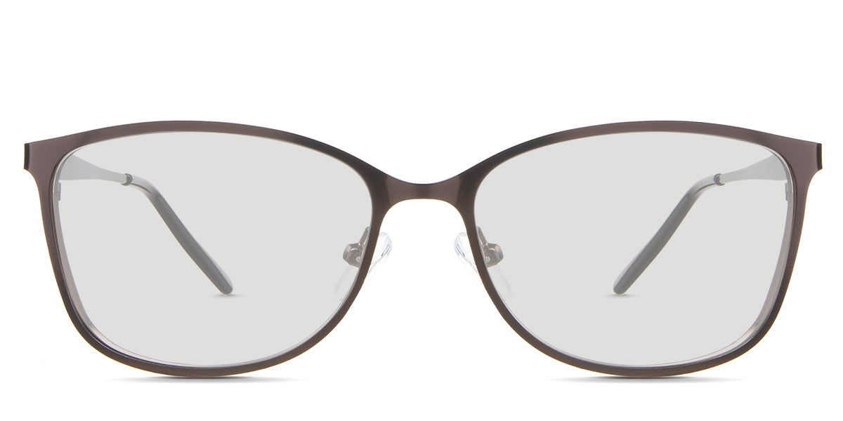 Yvonne black tinted Standard Solid glasses in the Moose variant - are full-rimmed frames with a U-shaped nose bridge and slim arms.