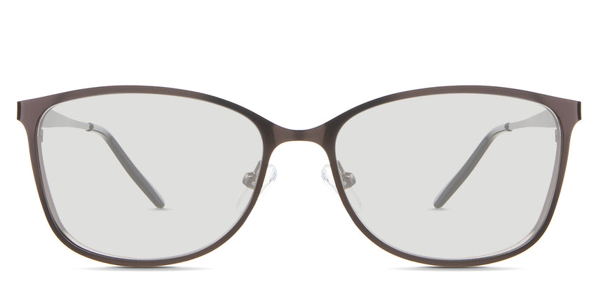 Yvonne black tinted Standard Solid glasses in the Moose variant - are full-rimmed frames with a U-shaped nose bridge and slim arms.