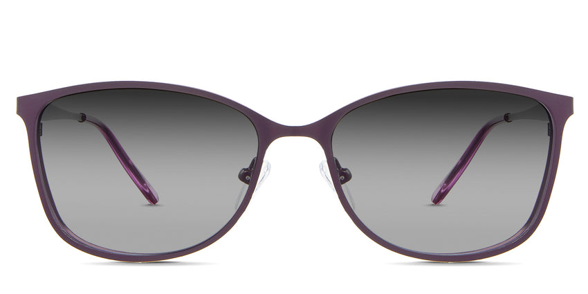 Yvonne black tinted Gradient sunglasses in the Palatinate variants - is a narrow frame with a combination of rectangular and oval-shaped and silicon adjustable nose pads.