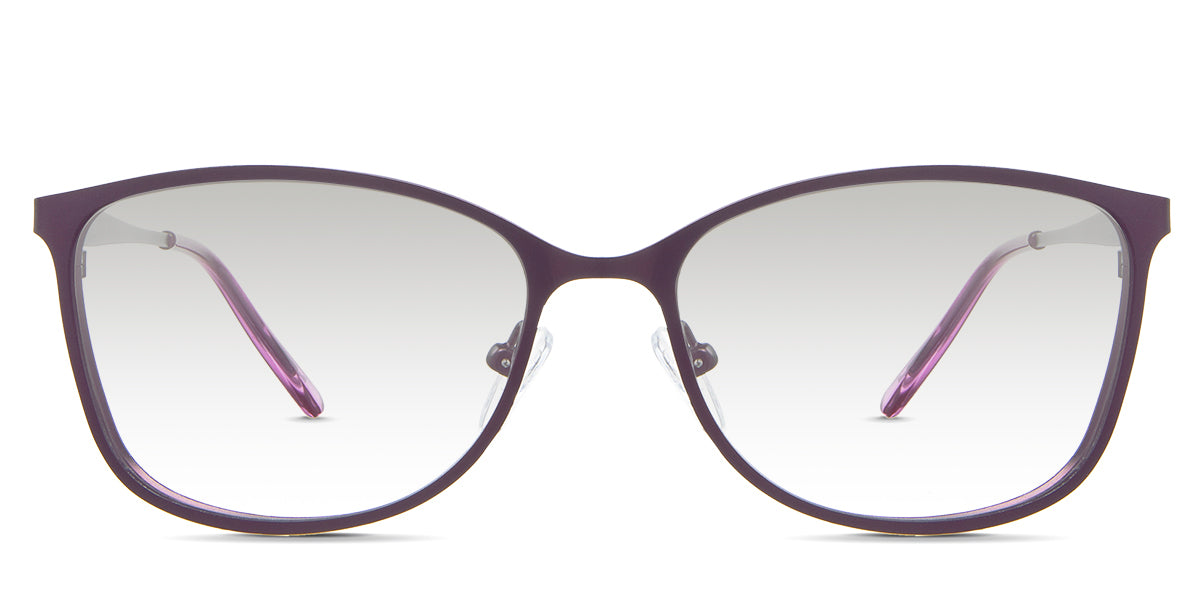 Yvonne black tinted Gradient glasses in the Palatinate variants - is a narrow frame with a combination of rectangular and oval-shaped and silicon adjustable nose pads.