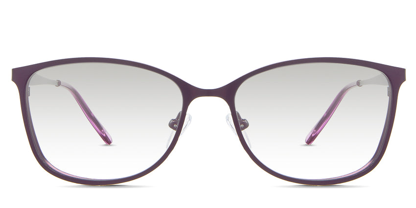 Yvonne black tinted Gradient glasses in the Palatinate variants - is a narrow frame with a combination of rectangular and oval-shaped and silicon adjustable nose pads.