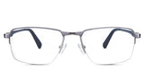 Zai eyeglasses in the silver variant - it's a half-rimmed metal frame in silver color.