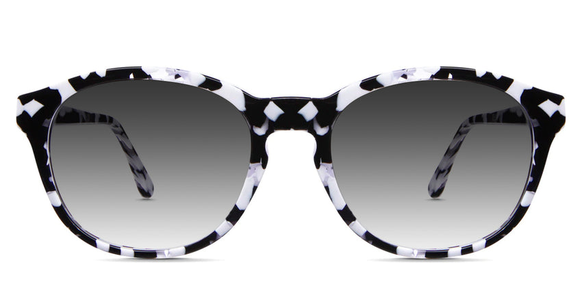 Zenda black tinted Gradient glasses in bloom variant - it's oval frame in tortoise style pattern