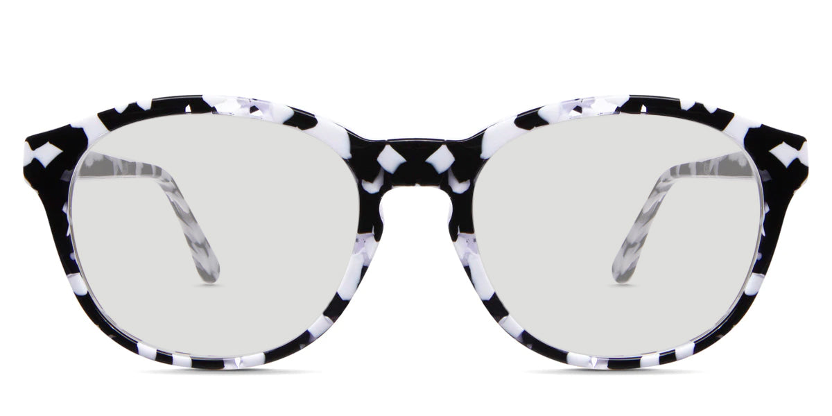 Zenda black tinted Standard Solid glasses in bloom variant - it's oval frame in tortoise style pattern