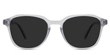 Zev Black Sunglasses Standard Solid in the Sposh variant - it's a square frame with a key-hole nose bridge and a thin acetate rim and temple arm.