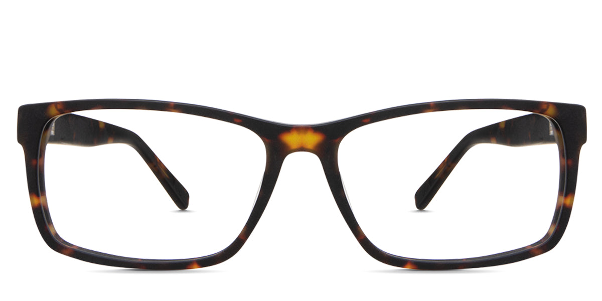 Ziba Eyeglasses in woodsmoke variant - it's a full-rimmed rectangular frame. 