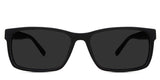 Ziba black tinted Standard Solid sunglasses in Woodsmoke variant it's an acetate frame with U-shaped nose bridge. it has a built in nose pads