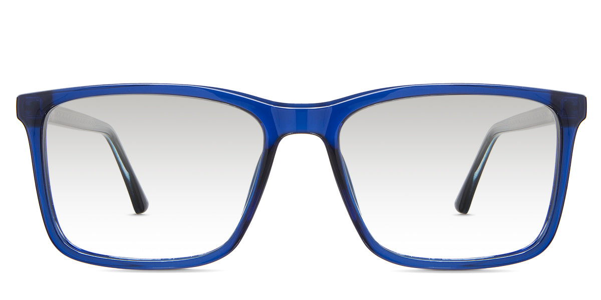Ziggy black tinted Gradient in the Indigo variant - it's an acetate frame with a narrow-width nose bridge.
