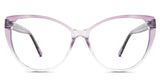 Ziva eyeglasses in the lilac variant - it's a cat-eye-shaped frame in color gradient purple.