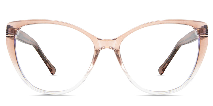 Ziva eyeglasses in the seashell variant - it's a full-rimmed frame in color pink-orange.