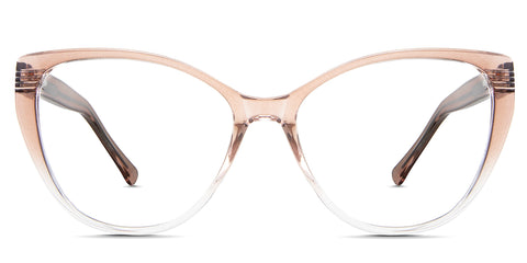 Ziva eyeglasses in the seashell variant - it's a full-rimmed frame in color pink-orange.