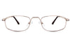 Zoey eyeglasses in the gold variant - are oval-shaped frames in gold.