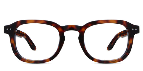 Zuri Eyeglasses in caretta variant - it's a narrow frame in tortoise pattern 