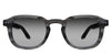 Zuri black tinted Gradient sunglasses in melanite variant - is a full rimmed frame with keyhole shaped nose bridge and acetate temple arms.