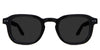 Zuri black tinted Standard Solid sunglasses in midnight variant - is a full rimmed frame with keyhole shaped nose bridge and acetate temple arms. 