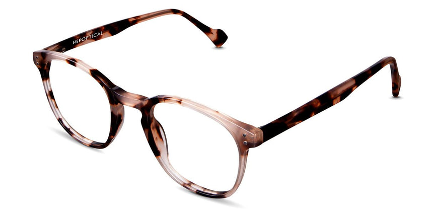 Thomas prescription glasses in salted caramel variant with thin temple arms and broad nose bridge