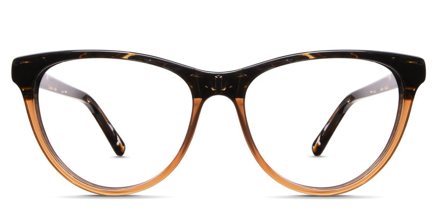 Eslinger glasses in futon variant - it's two toned cat eye frame in acetate material - it's medium size frame Cat-Eye
