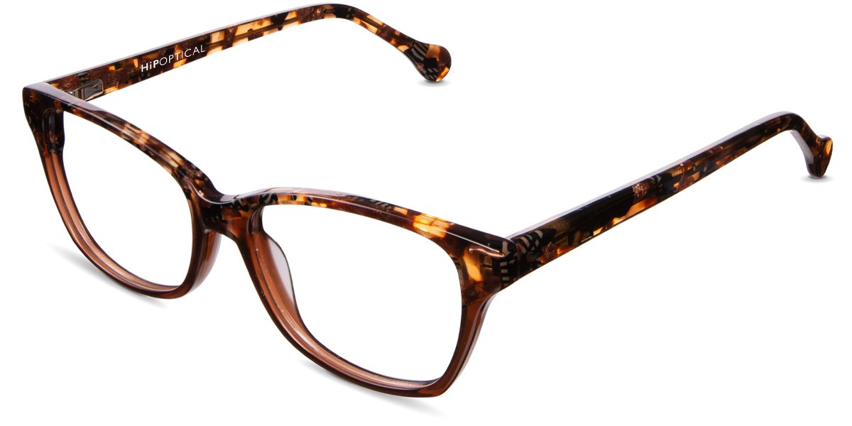 Huxley frame in goldenrod variant - it has thin arms covered with tortoise style pattern