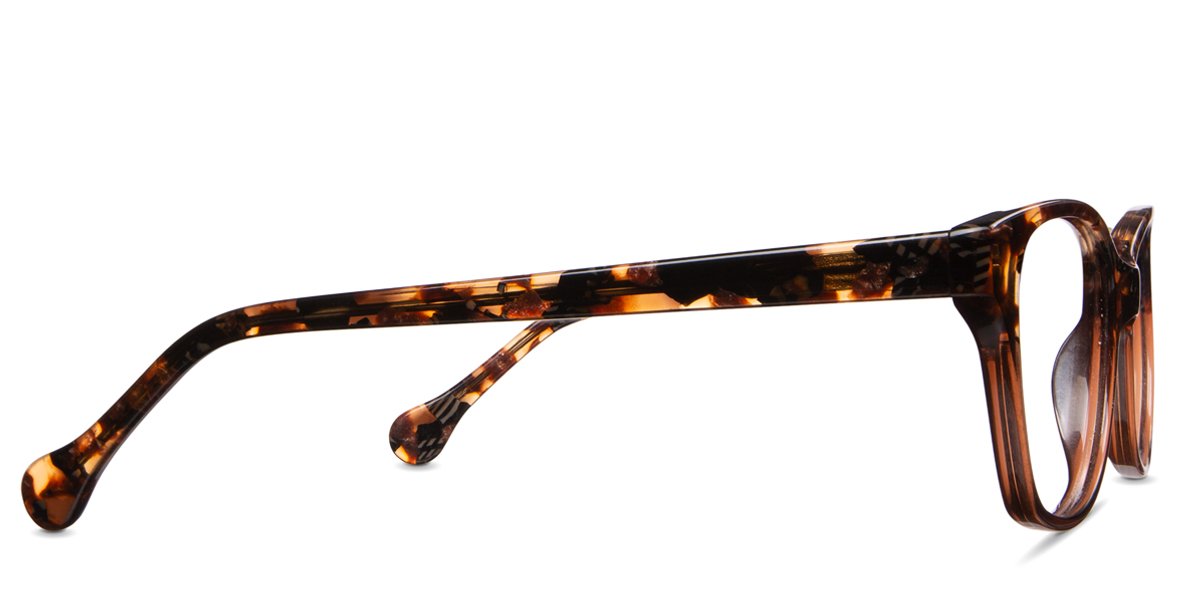 Huxley glasses in goldenrod variant - it has nose bridge and inbuilt nose pads - it has rectangle viewing area