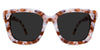 Acra black tinted Standard Solid prescription sunglasses in praline variant with wide square frame 