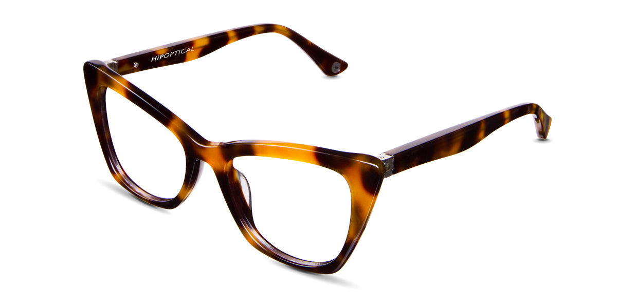 Kline Jr eyeglasses in chocolate pudding variant is an acetate frame with a built-in nose bridge.