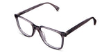 Brantley Jr eyeglasses in light pewter variant - it's a transparent frame with thin rims.