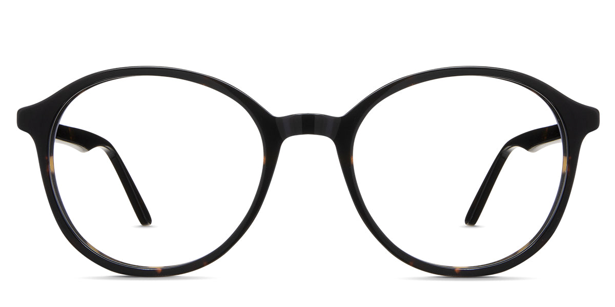 Anso men's frame in spiny variant - it's a round acetate frame in black tortoise color.