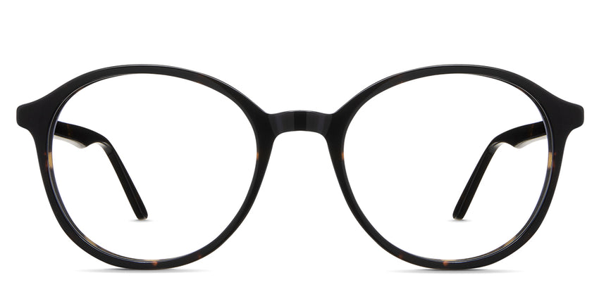 Anso men's frame in spiny variant - it's a round acetate frame in black tortoise color.