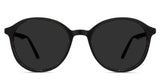 Anso black tinted Standard Solid sunglasses in spiny variant - it's a round acetate frame with a thin rim and temple arm.