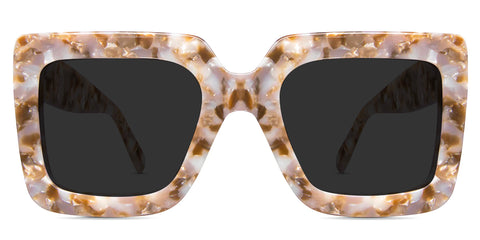 Apia black tinted Standard Solid oversized sunglasses in lopi variant square frame with wide viewing area