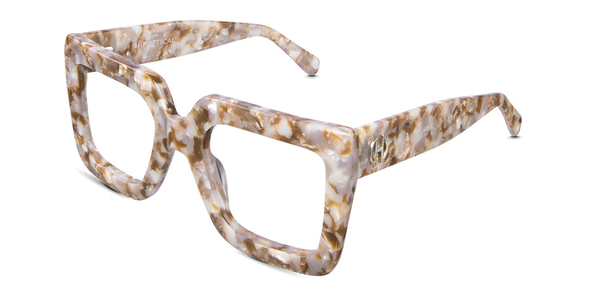 Apia eyeglasses frame in lopi variant - made with acetate material - wide square frame with broad arms with logo on it