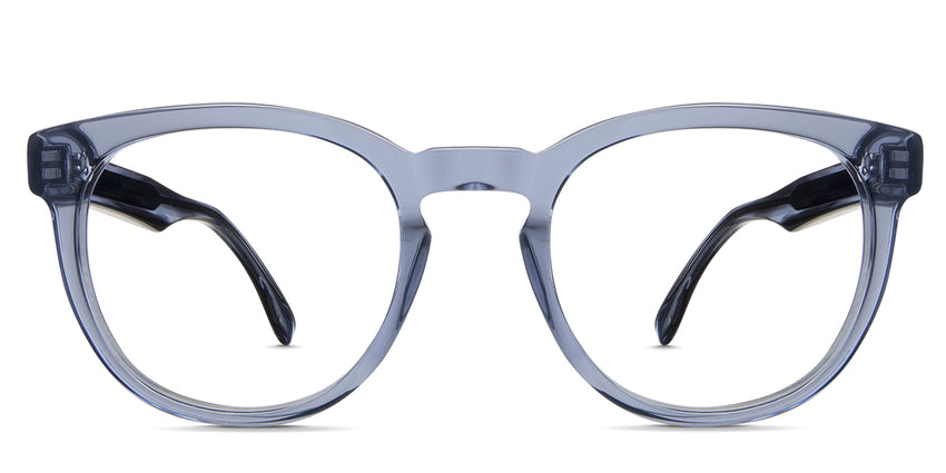 Arso eyewear in mazarine variant - it's a transparent acetate frame in the color blue.