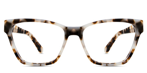 Asio acetate frame in cowry variant - it's a square frame with a touch of cat eye endpiece. best seller