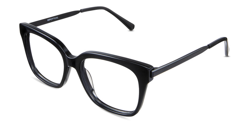 Ava eyeglasses in orca variant - it's a full-rimmed frame with black color.