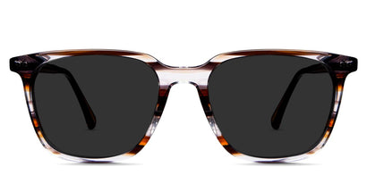 Baumann black tinted Standard Solid sunglasses in chardonnay variant - it's viewing area is with clear outer border and pattern on inner side