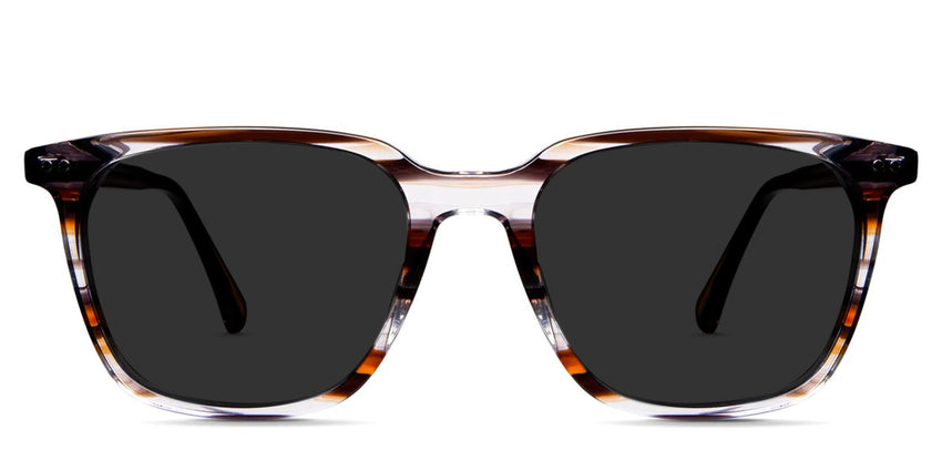 Baumann black tinted Standard Solid sunglasses in chardonnay variant - it's viewing area is with clear outer border and pattern on inner side