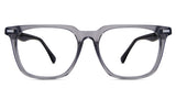 Binni eyewear in sooty variant - it's a gray transparent frame with a regular thick rim.