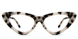 Bizan eyeglasses in cooper variant in tortoiseshell cat eye style with off white, black and little shade of beige color Cat-Eye