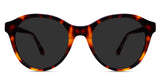 Bloso black tinted Standard Solid sunglasses in hickory variant tortoise style with low nose bridge and in built nose pads