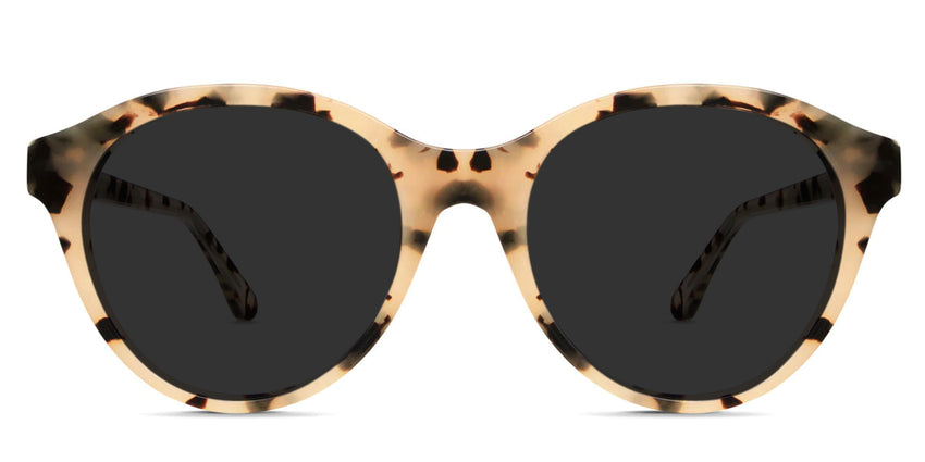 Bloso black tinted Standard Solid eyeglasses in monroe variant in round shape
