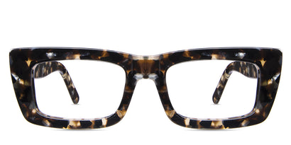 Ceos frame in sepia variant with stylish tortoise pattern in beige and black color- the viewing area is rectangular shape