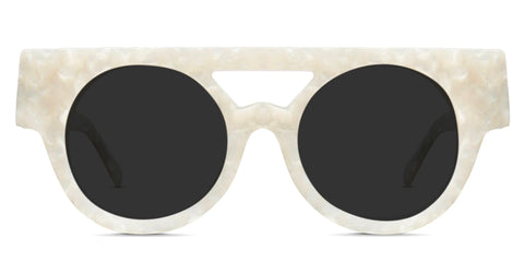 Custo black tinted Standard Solid eyeglasses in viva variant - it's wide frame with straight top bar and round viewing area